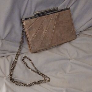 *Kate Landry Metallic Tan Clutch Never Used